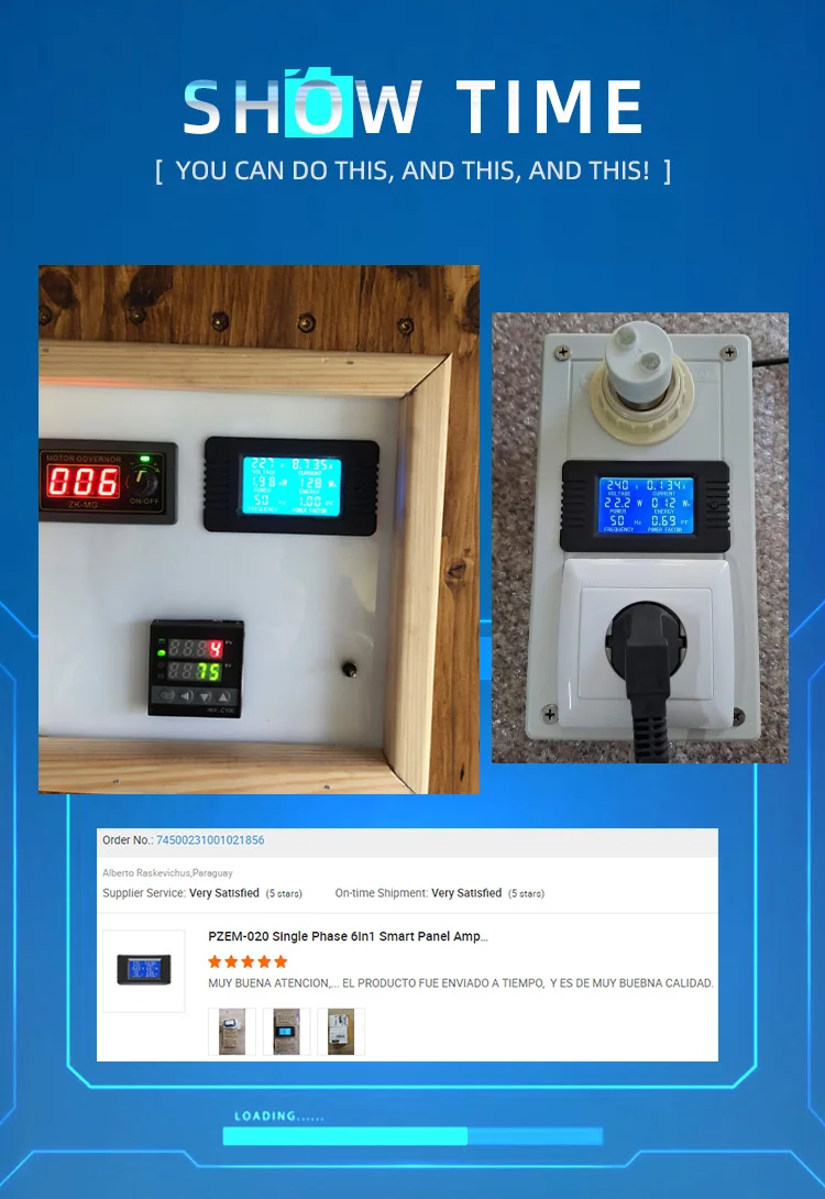Einphasiges digitales Wattmeter, Leistungsanzeige, AC 220 V, 6-in-1, Strom, Spannung, Leistung, Frequenz, Energiezähler PZEM-022 mit geteiltem CT – Detail 12