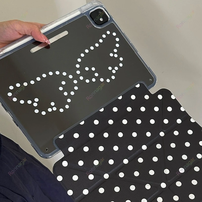 

Polka Dot Y-Fold Case for iPad A16 11th 12th A19 10th Air11 13'' Air 4 5 10.9 Cover for iPad 8 9th 10.2 10.5 With Pencil Holder