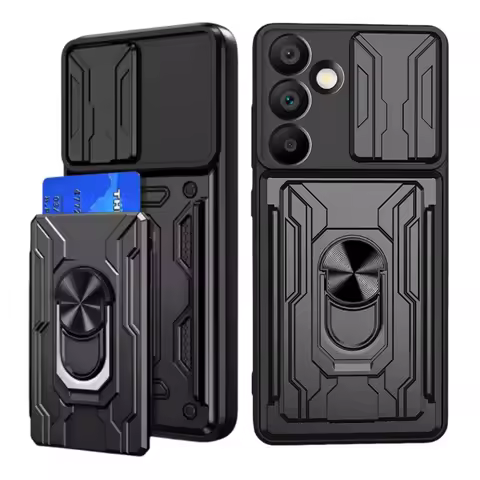 Heavy Duty Armor Case For Samsung Galaxy S24 S25 Ultra S23 FE S22 Plus A16 A26 A36 A56 A55 A54 A53 A52 5G Card Holder Slot Cover