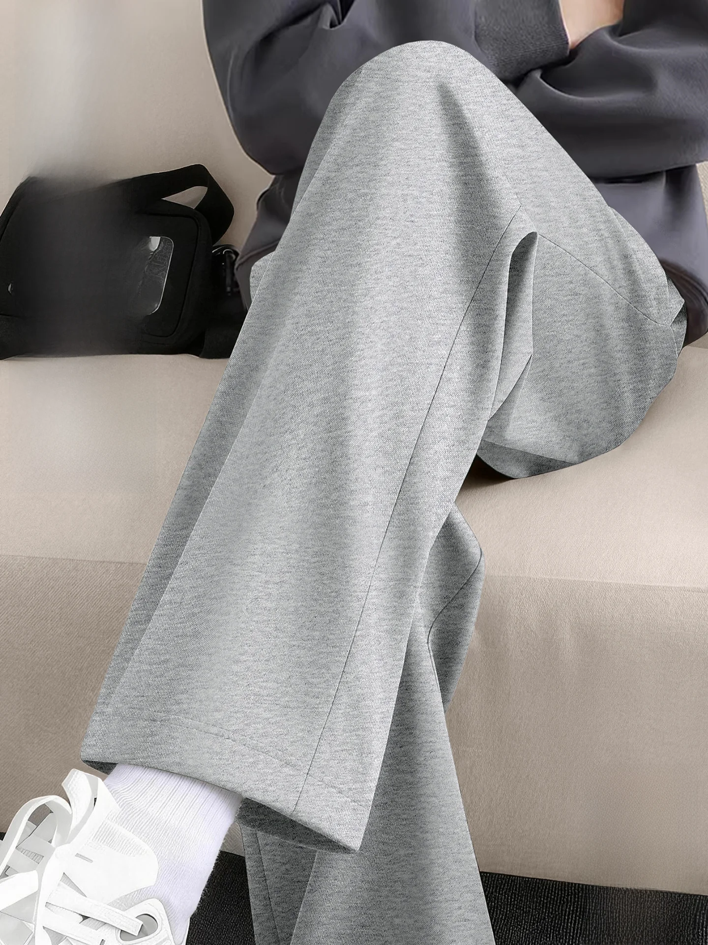 

Men's Casual Dstring Loose Straight Leg Pants Versatile Spring New Sle Comfortable Polyester Cotton Blend