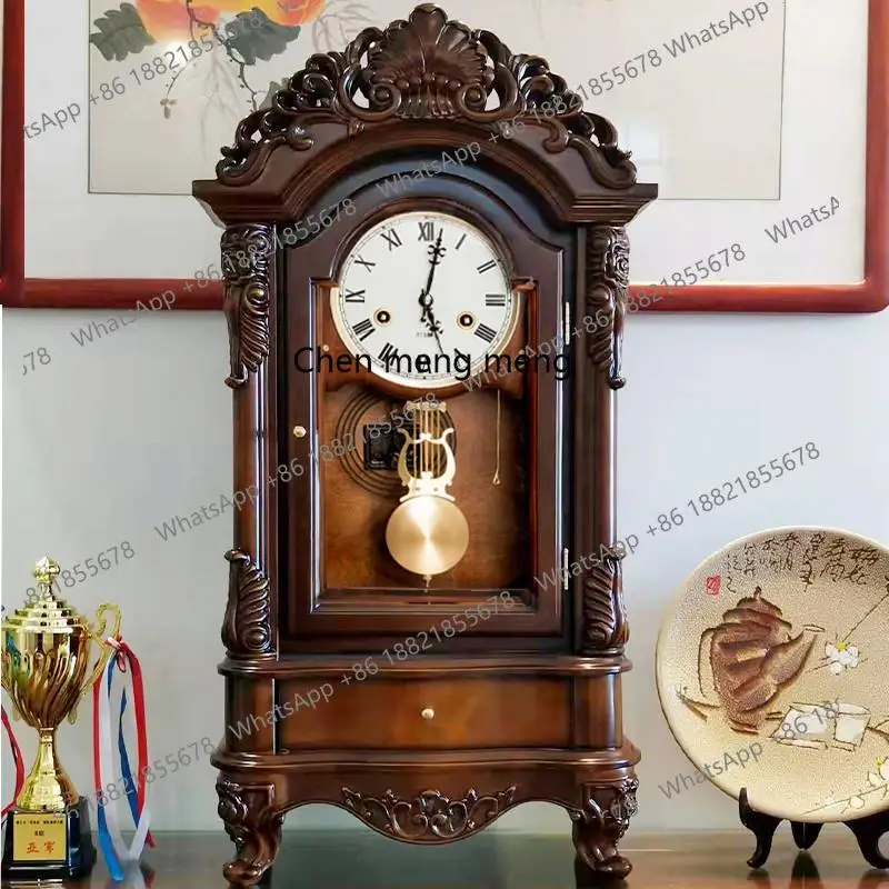 

Polaris mechanical watch solid wood stand clock European Chinese retro floor pendulum clock living room