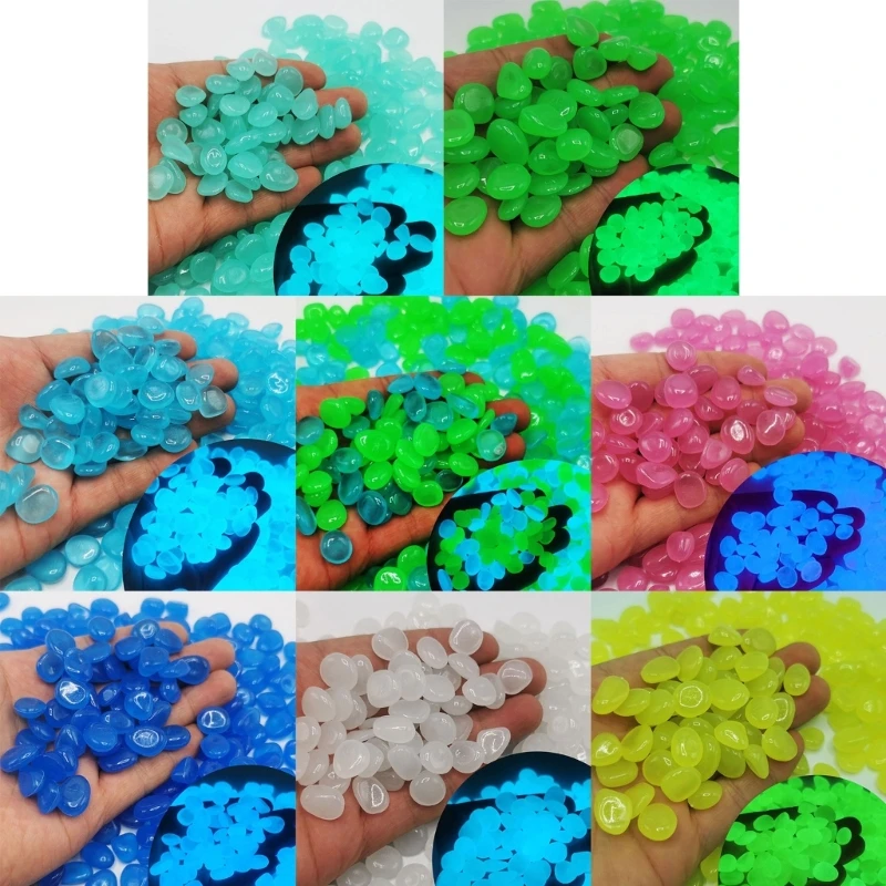 Glow In The Dark Garden Pebbles Stones Rock For Yard And Walkways Decor Fairys Garden Decorative Luminous Stones 300pcs