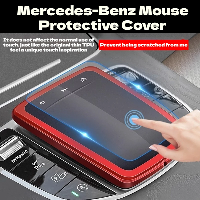 

Car Center Console Touchpad Cover Controller Mouse Protector TPU Cover for Mercedes Benz C EQC E GLC CLS GLE GLS 2019-2023