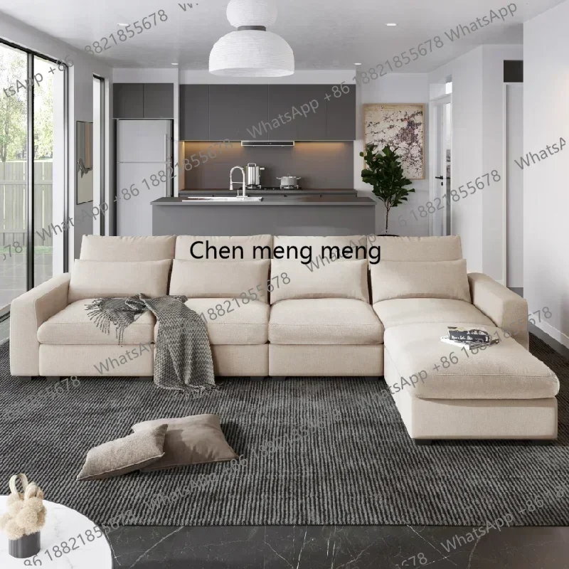 D182 Creative Large L-Shape Feather Filled Sectional Sofa Convertible Sofa Couch Reversible Designer Muebles Postmodern Furnitu