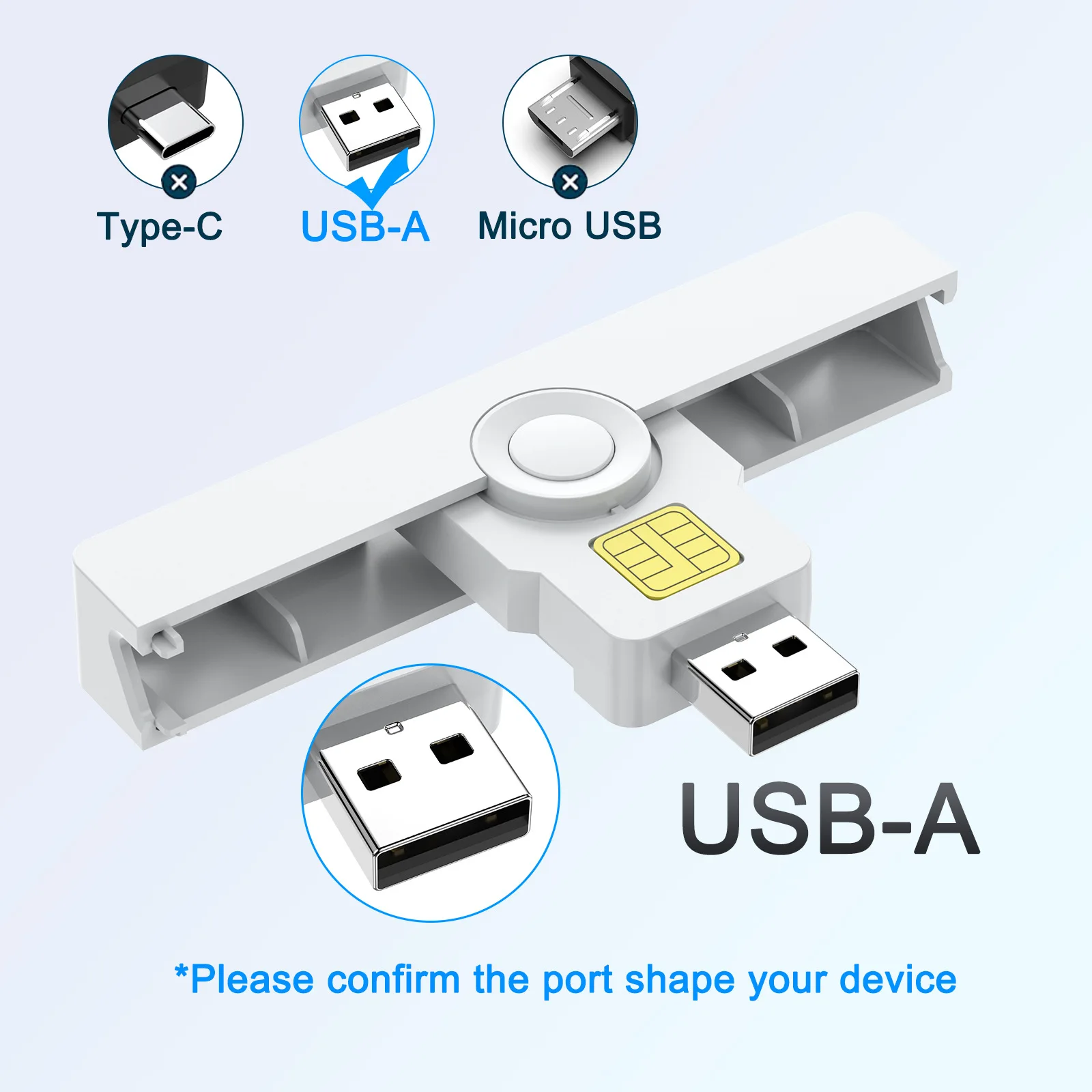 USB 2.0 /Type-C Smart Card Reader For Bank Card SIM ID CAC Card Reader Cloner Connector Adapter For Windows For MAC For Phone PC