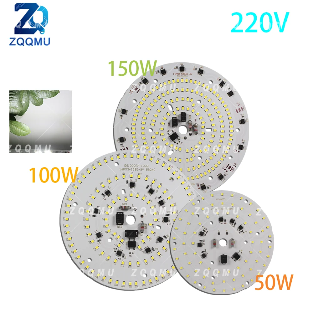 50W 100W 150W LED Chip 220V Driverless High Power SMD Light Beads DIY Floodlight Ceiling Garden Porch Wall Lamp Module Lighting