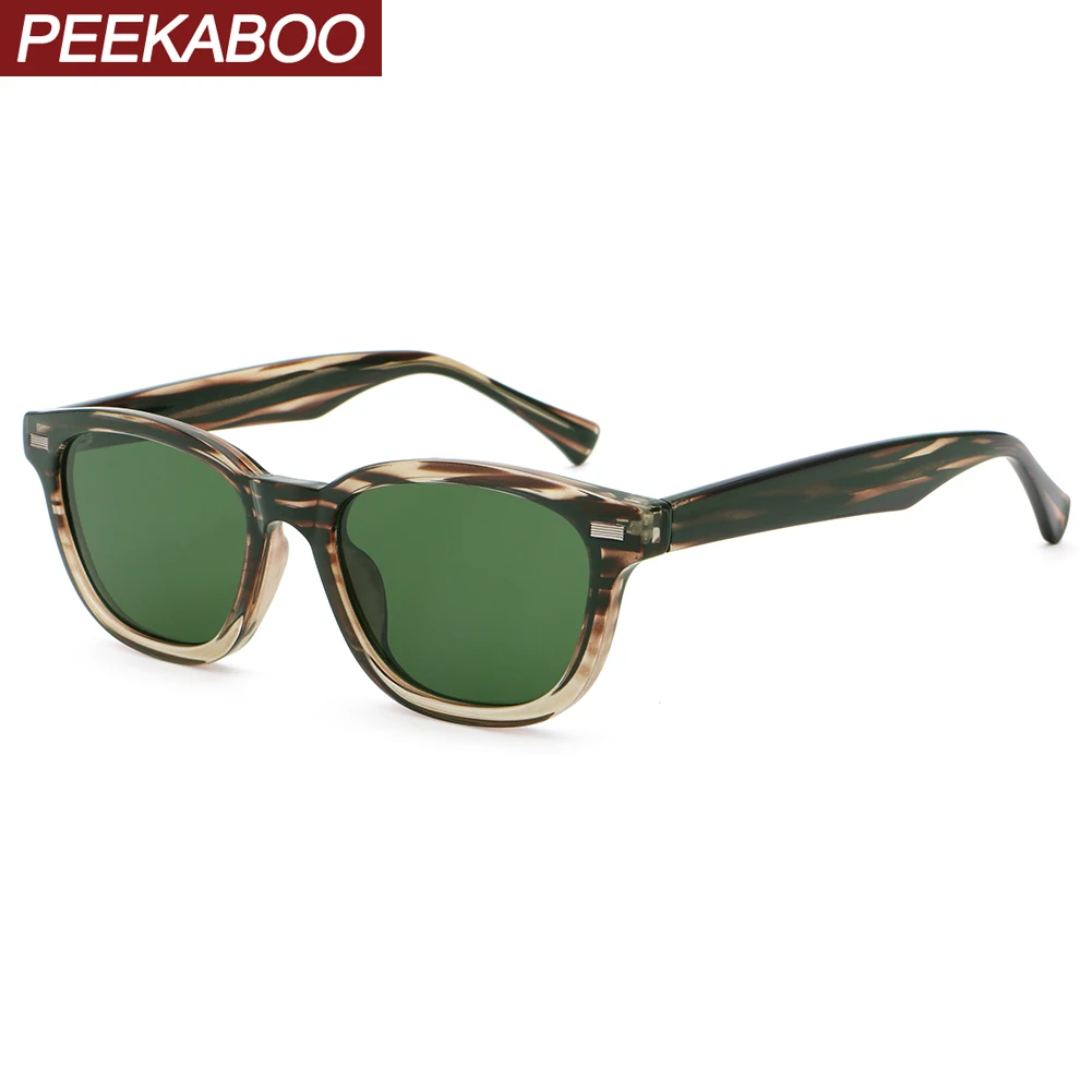 Peekaboo rivets round sunglasses retro women CP acetate unisex square sun glasses for men uv400 gift items male green brown