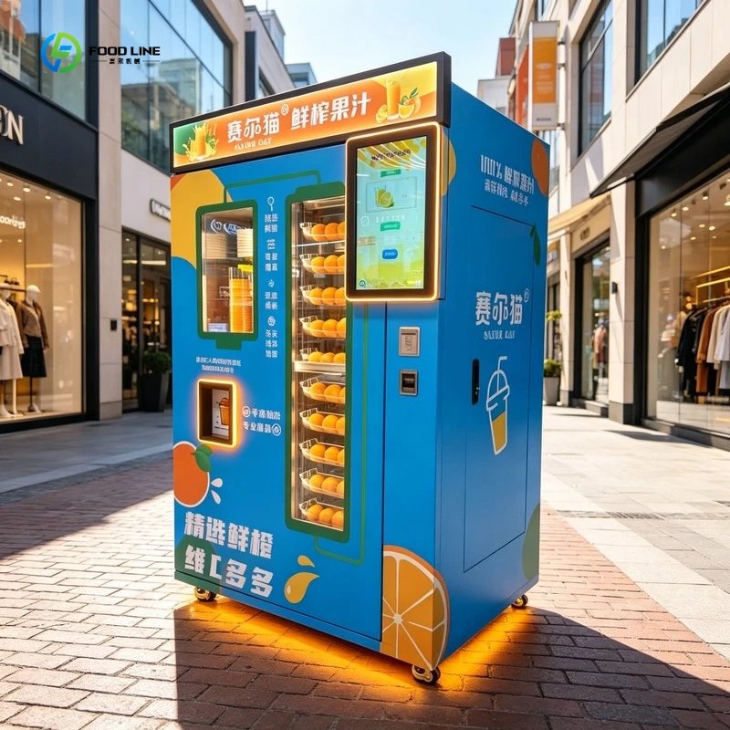 Fresh Squeezed Orange Juice Vending Machine Automatic Fresh Fruit Extractor Vending Kiosk For Retail FL Customized