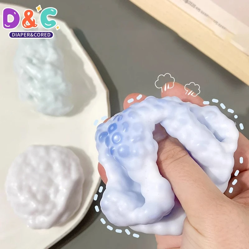 1PC Plasticity Ice Skin Super Light Squeez Stress Relieving Toys Soft Ultra-thin Feel Sticky Handmade Ball Soft Table Toy