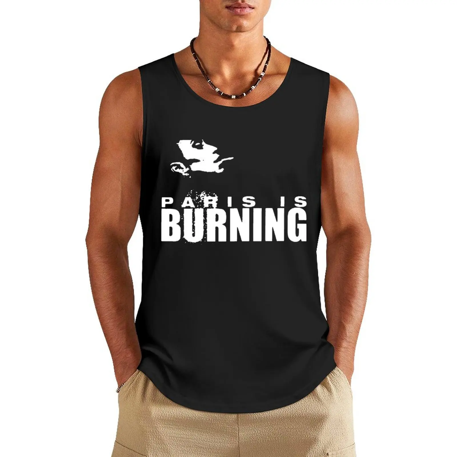 

Paris Is Burning Tank Top mens clothing sports vest sexy clothes men