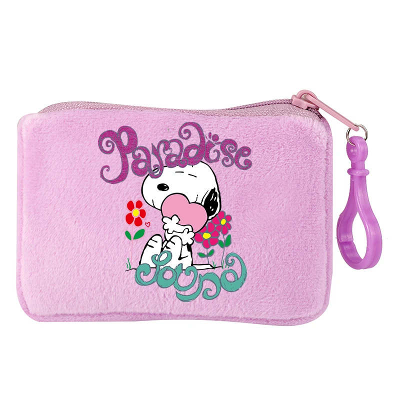 Snoopy Plush Wallet Portable Drop Resistant Small Coin Purse Cute Cartoon Pattern Keychain Coin Wallet Children's Birthday Gift