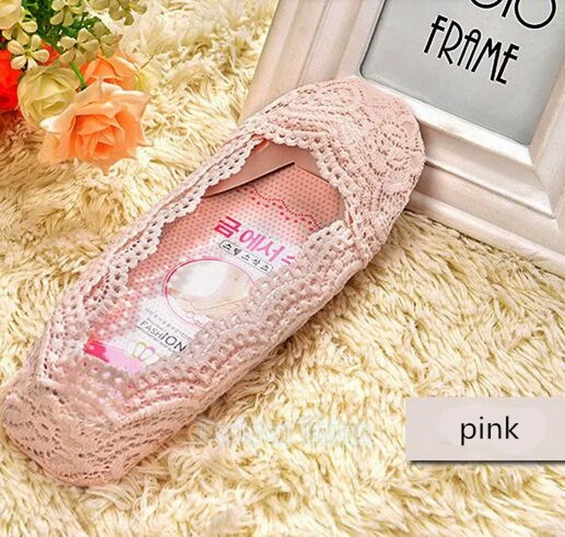 2017 Hot Sale New Women Cotton Lace Socks Antiskid Invisible Liner  Chic Socks Boat Socks