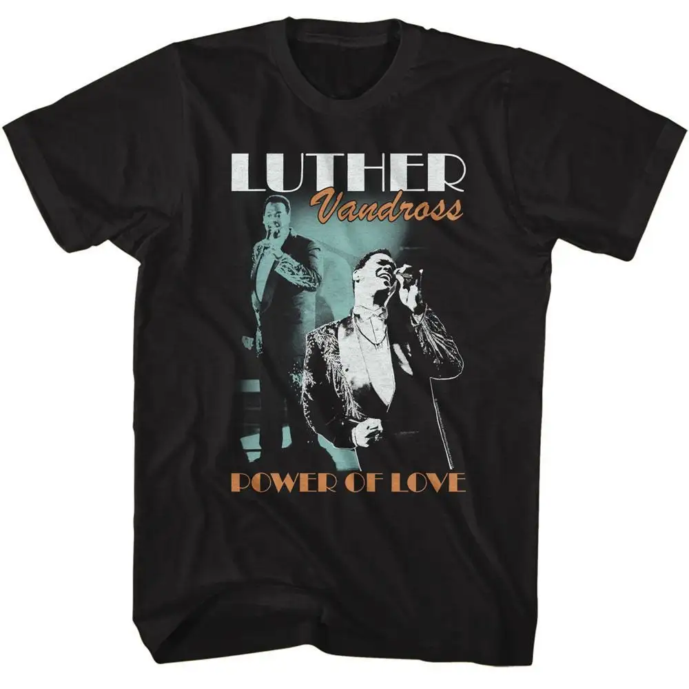 Luther Vandross Singing On Stage Black T Shirt