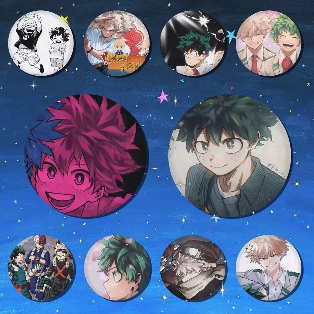 A-Midoriya Izuku Bakugou Katsuki Pins, Cartoon Brooches, Badge Gifts, Clothing, Backpacks, Stationery, Accessories