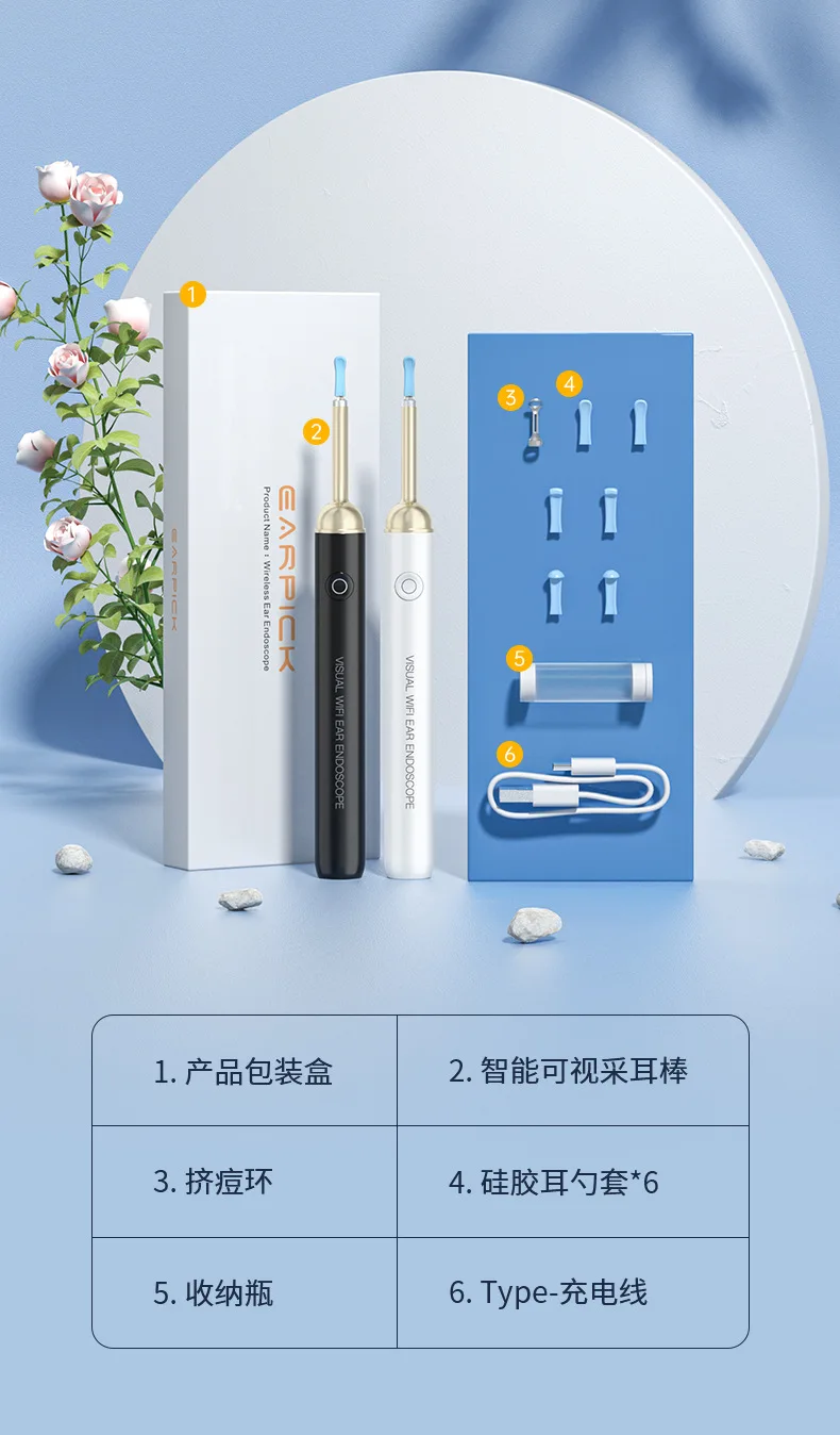 

5MP 3,9 мм WIFI наушники эндоскоп удаление ушной серы проверка кожи бороскоп осмотр отоскоп камера HD очиститель ушей микроскоп