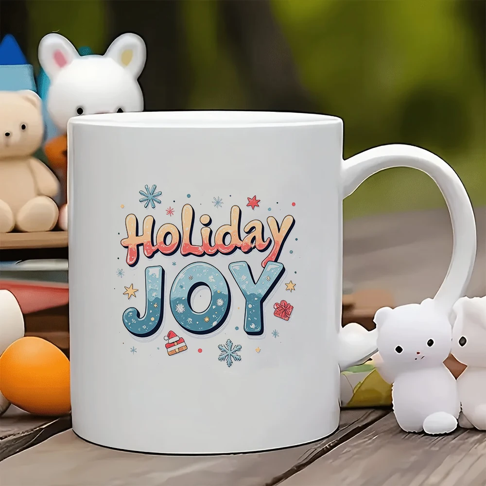 

11oz Cup + Festive Joy Cup Christmas Gift Kids Water Cup Family Office Coffee Cup Couples Cup Set Exquisite Cartoon Pattern