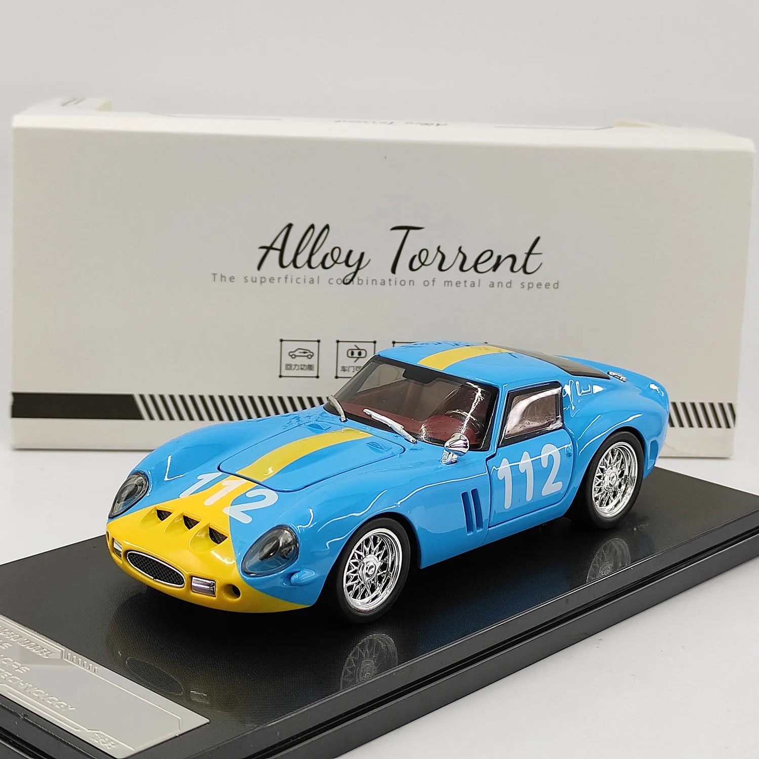 Diecast GJ 1:32 Scale Ferrari 250 GTO #112 Track Edition Alloy Car Model