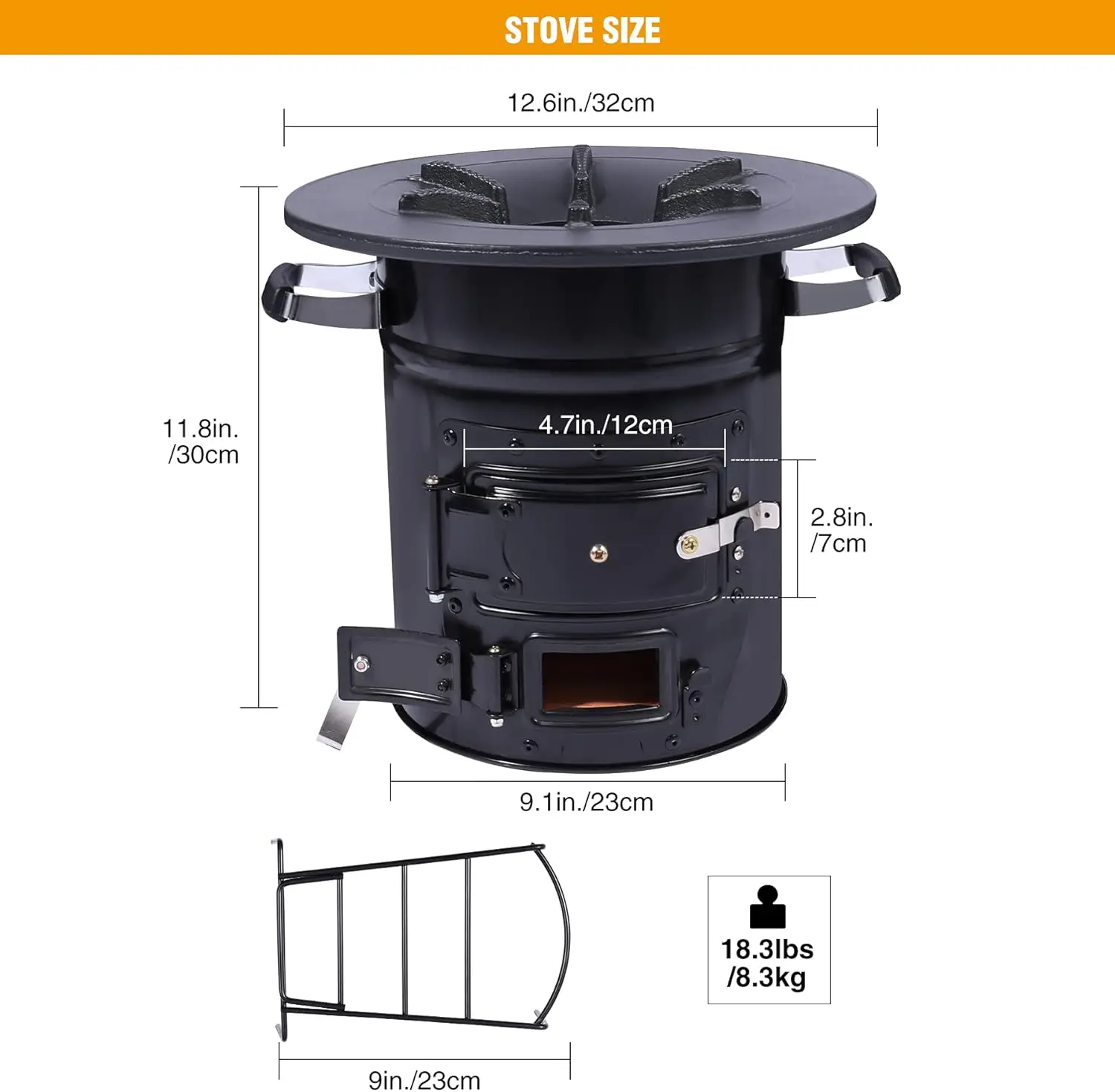 

Camping Rocket Stove Wood Burning Portable for Cooking, Outdoor Camping Wood Stove with Carrying Bag·Factory Direct Sales