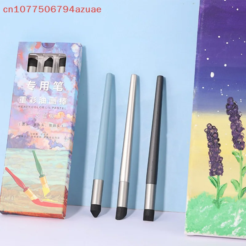 1/3Pcs For Oil Painting Washable Sketch Rubbing Brush Reusable Drawing Art Blenders Sponge Pen Pastel ToolUniversal Box