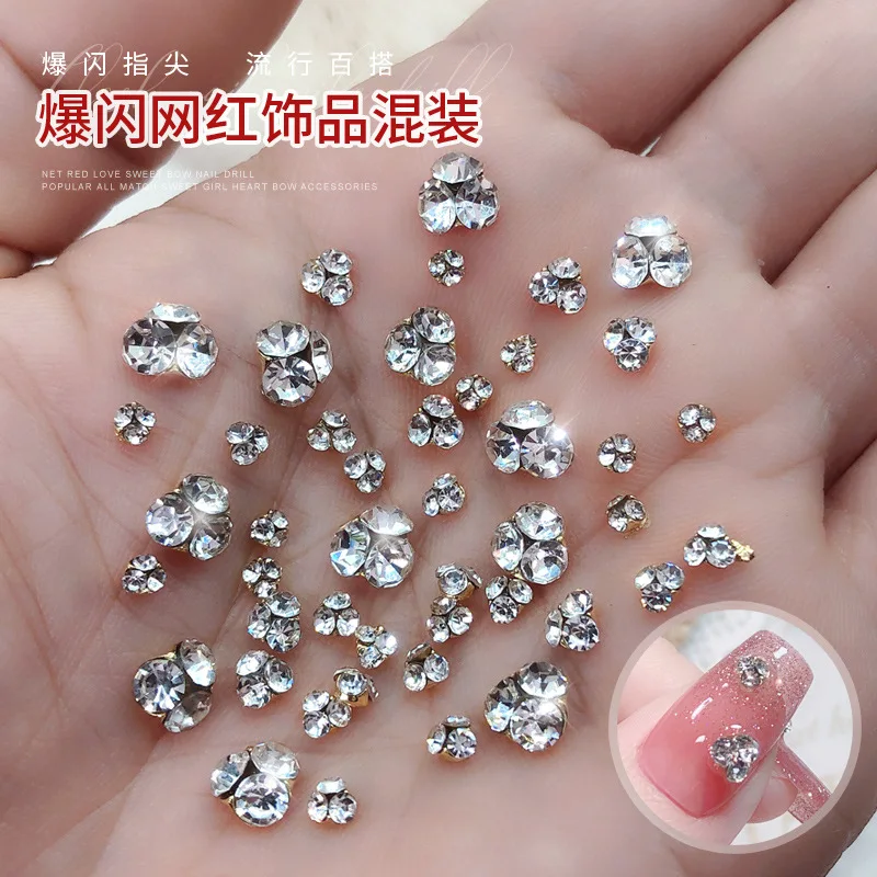 New 20pcs/Set Nail Accessories Crystal Transparent Mini Super Sparkling Small Diamond Balls Part Long Nail Art Charms Decoration