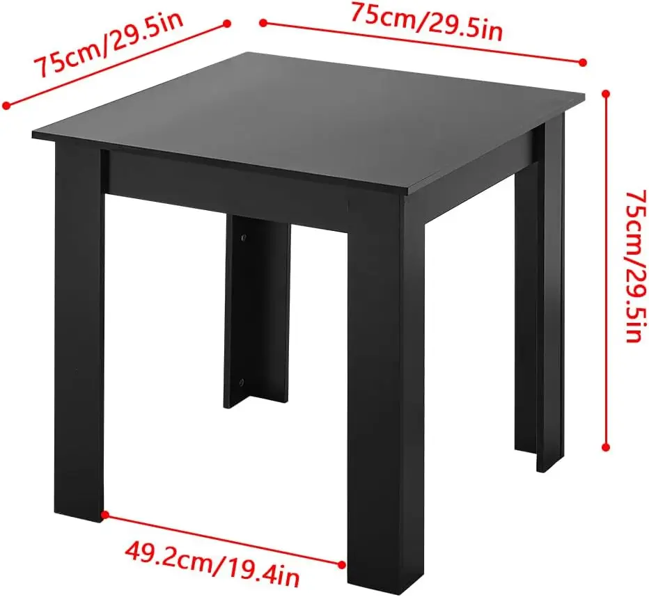 Square Dining Tables For 2-4 Small Space, High Gloss Wooden Kitchen Table For Dining Room, Kitchen, Modern Writing Table For