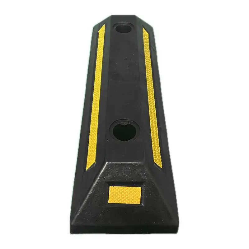 Tappo per garage per parcheggio Guida per cordolo di parcheggio in gomma resistente con nastro riflettente giallo Blocco di parcheggio per auto per