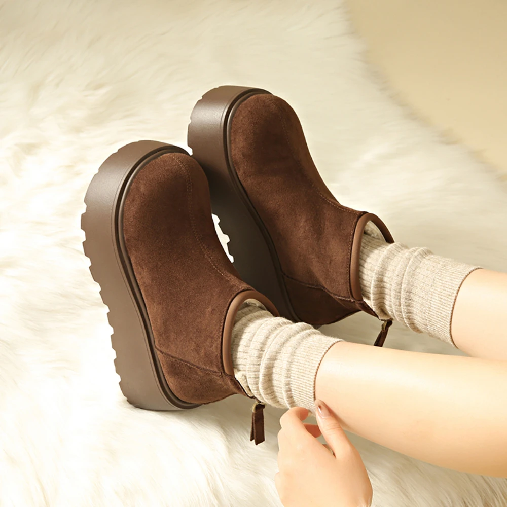 

Luxury Classic Thickened Fluff Women's Snow Boots Comfortable Warm Ankle Boots Women 2025 Winter Ladies Shoes Chunky Botas Mujer