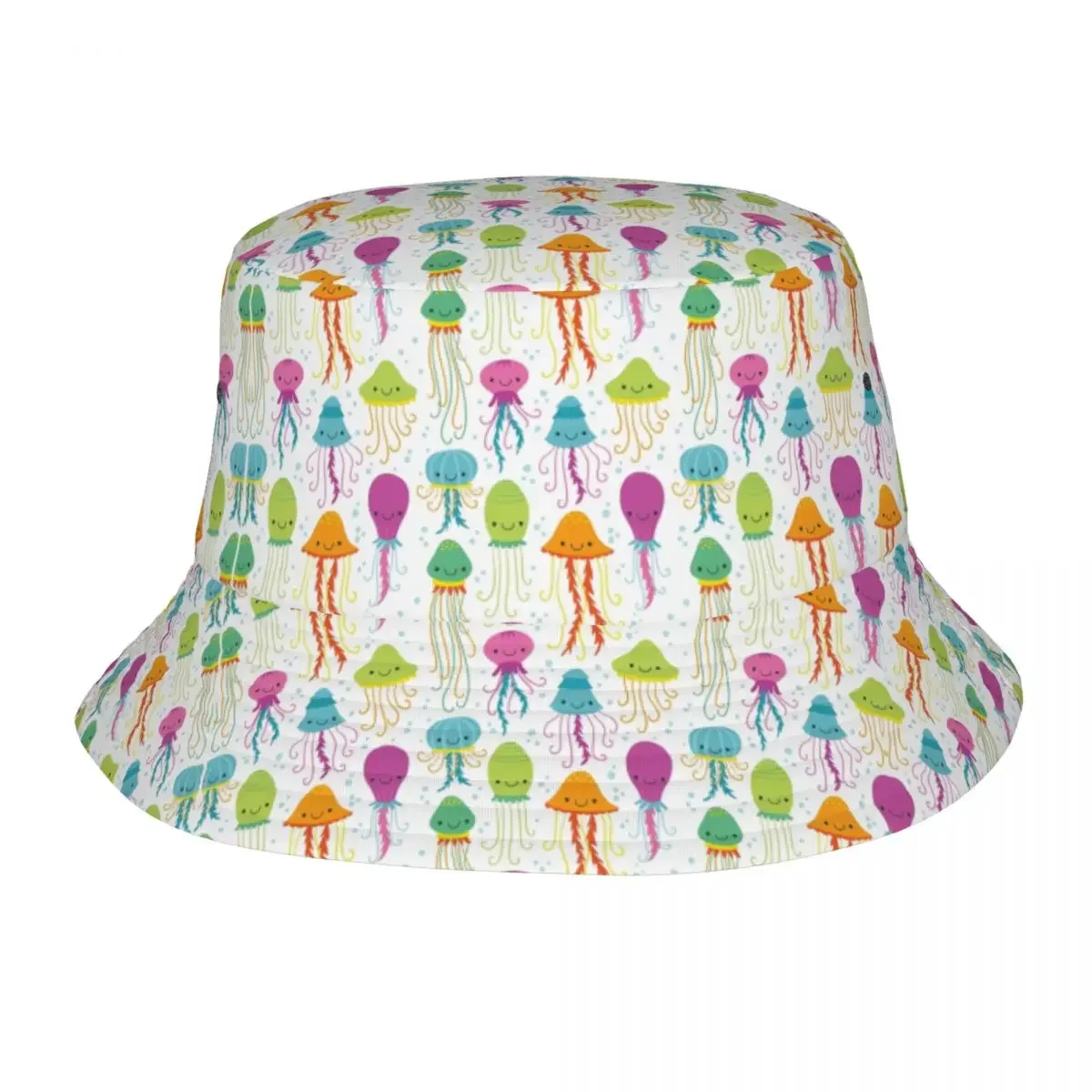 Fashion Cute Jellyfish Pattern Bucket Hats Men Women Outdoor Sun Summer Fisherman Cap