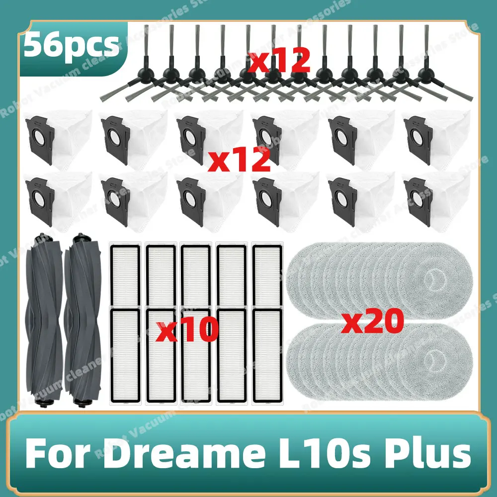 Compatible For Dreame L10s Plus RLL42SD Main Side Brush Mop Cloth Hepa Filter Dust Bag Accessories Spare Parts