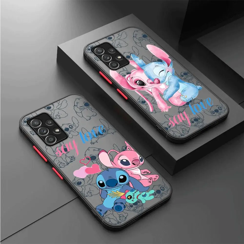 Disney Cartoon Lilo & Stitch Phone Case for Samsung Galaxy A52 A72 A12 A13 A14 A21s A22 A23 A24 A32 A53 A54 A70 A72 A73 5G Cover