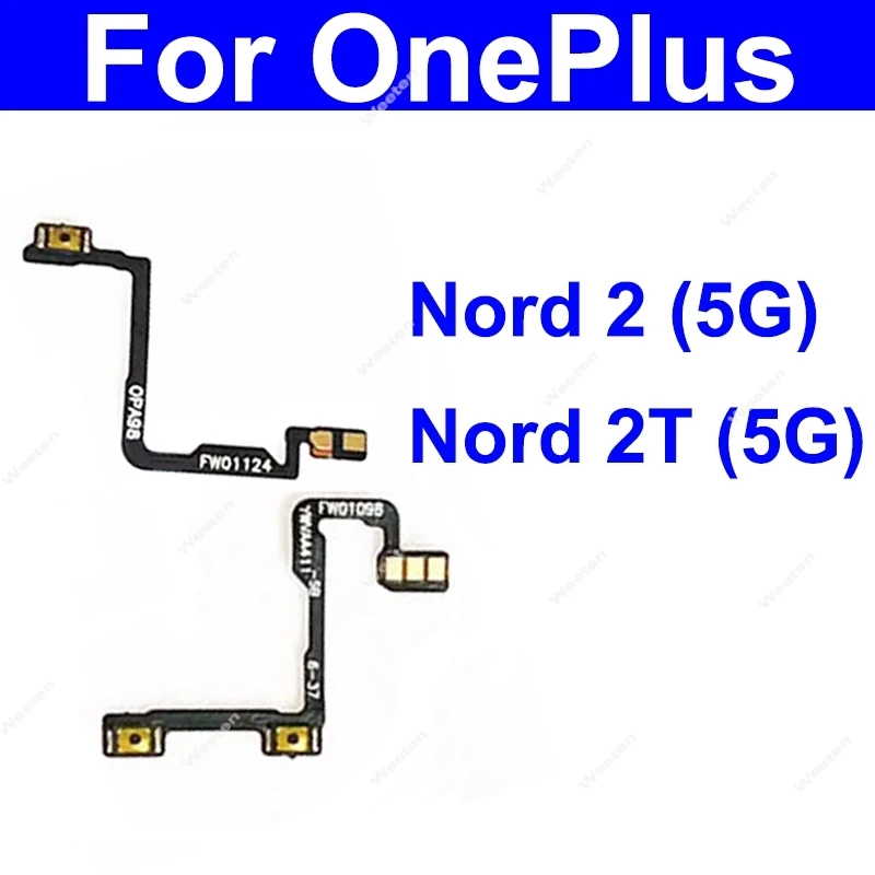 Volume Power Key Flex For OnePlus 1+ Nord 2T Nord 2 5G On Off Power Volume Up Down Side Button Flex Ribbon Parts