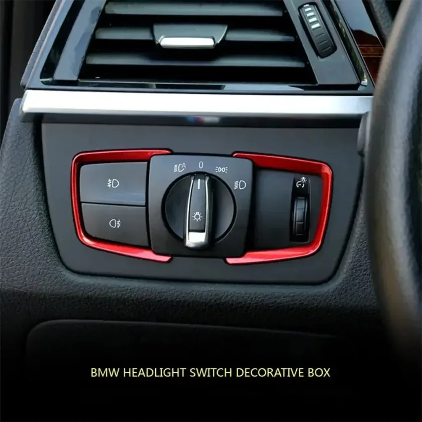 Car Headlight Switch Button Frame Trim Sticker Interior Accessories For BMW 1 2 3 4 Series F30 F31 F32 F34 F20 F36 X5 F15 X6 F16