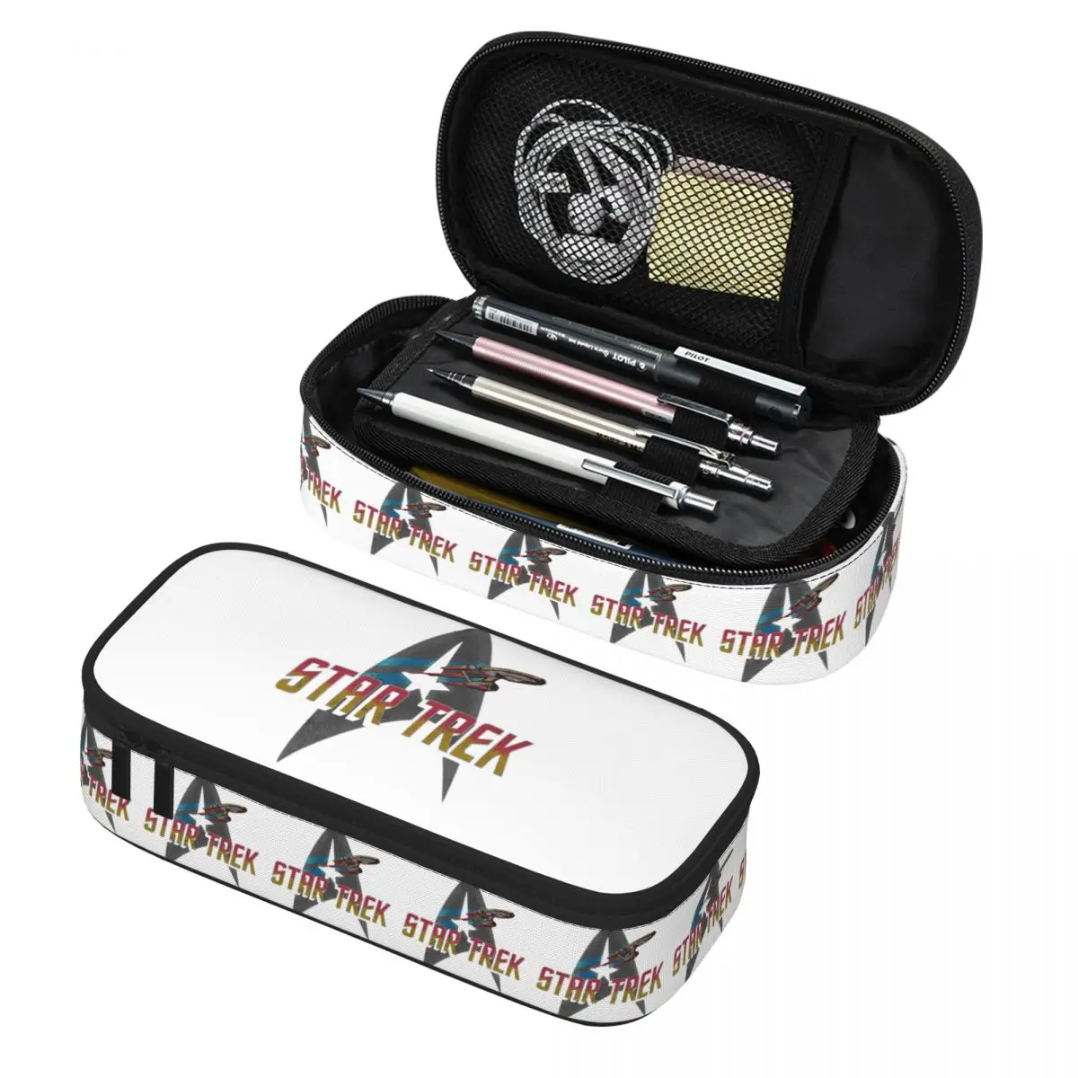 Star Treks Science Fiction TV Series Pencil Case Pen Holder Storage Stationery Supplies Big Capacity Pen Box Pencil Bag