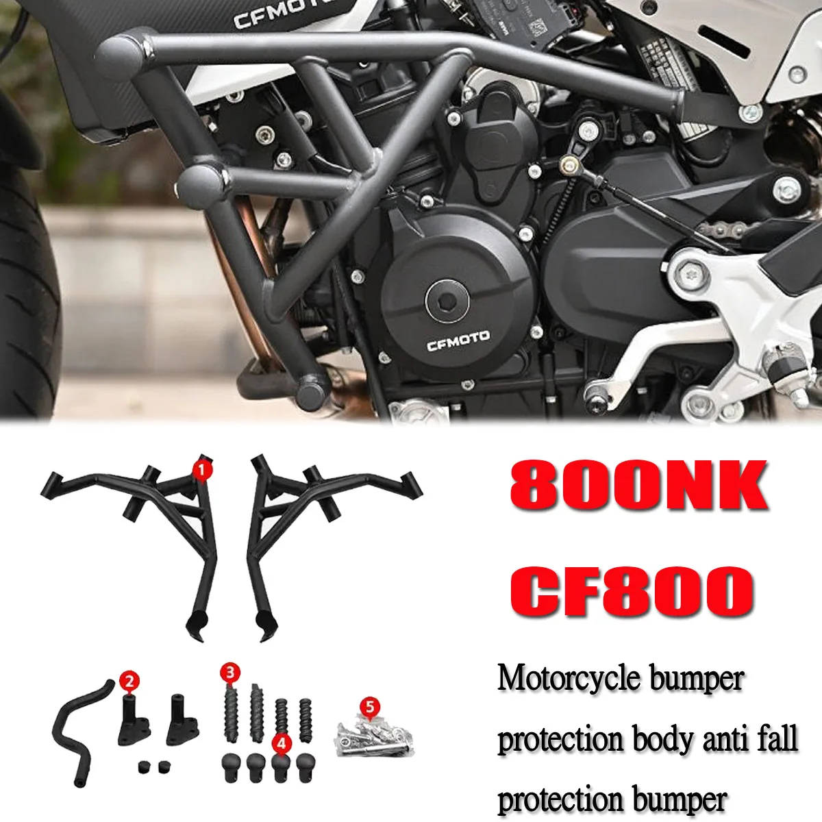 

Motorcycle accessories aluminum alloy spring bumper anti fall protection bumper Fit For CFMOTO 800NK NK800 NK