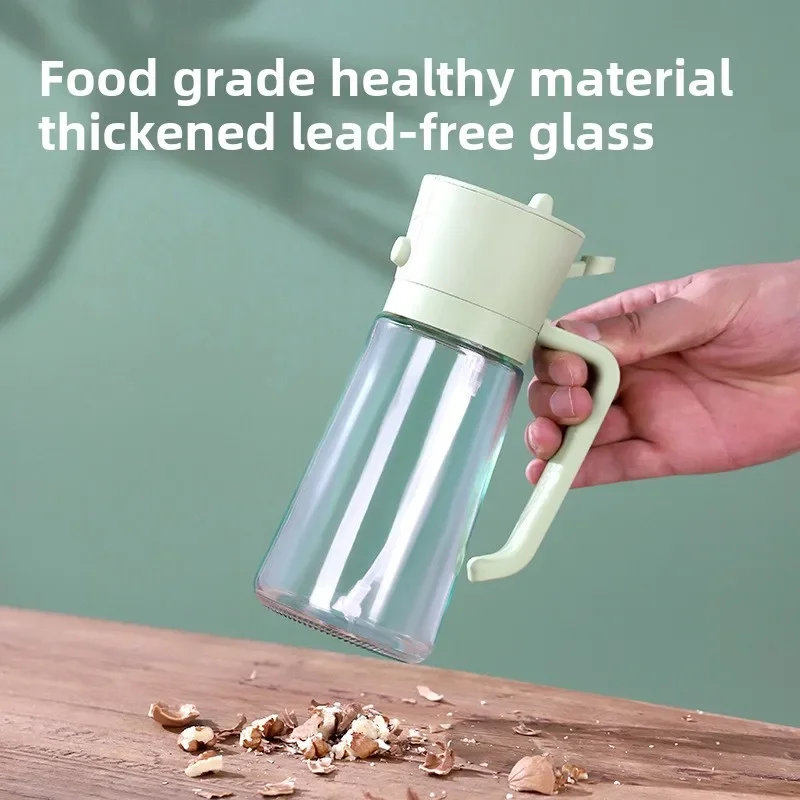 2 In1 Oil Spray Bottle Barbecue Cooking Olive Oil Dispenser Oil Jar Baking Vinegar Soy Sauce Spray Container Kitchen Utensil