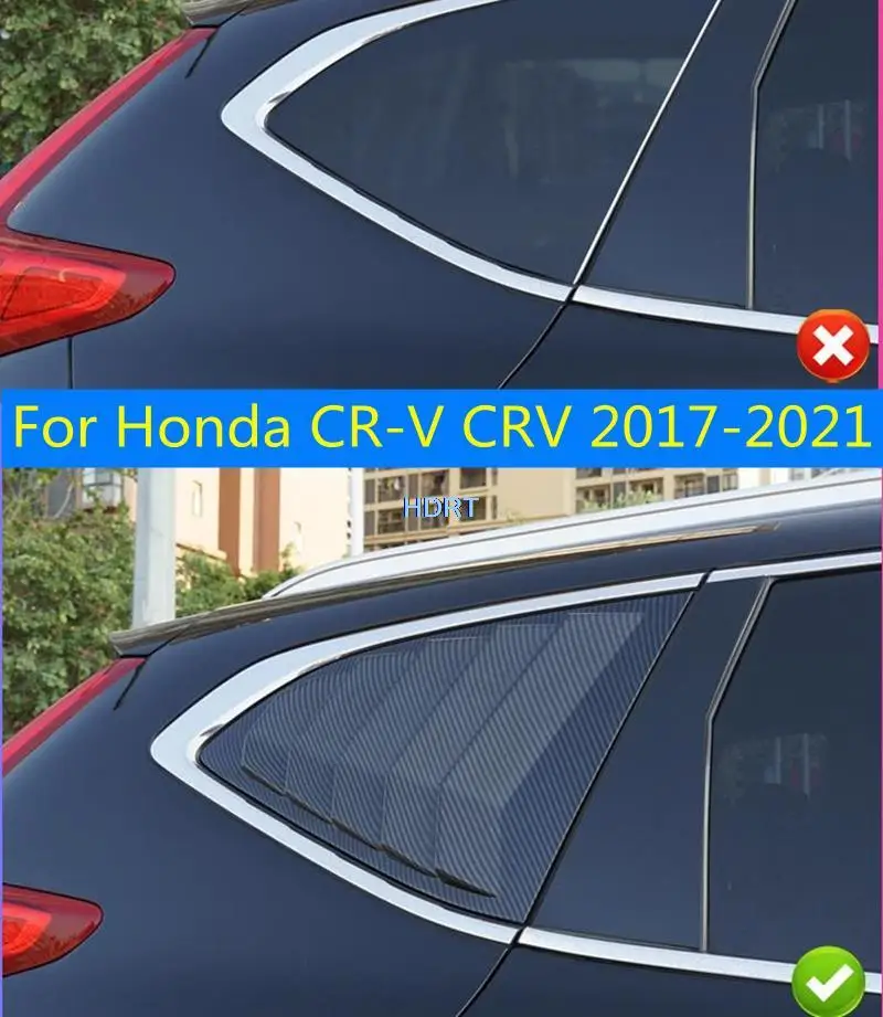 Carbon Fiber Car 2pcs Rear Side Window Louvers frame Blinds Scoop Air Vent Cover Trim For Honda CR-V CRV 2017-20201/BREEZE 2020