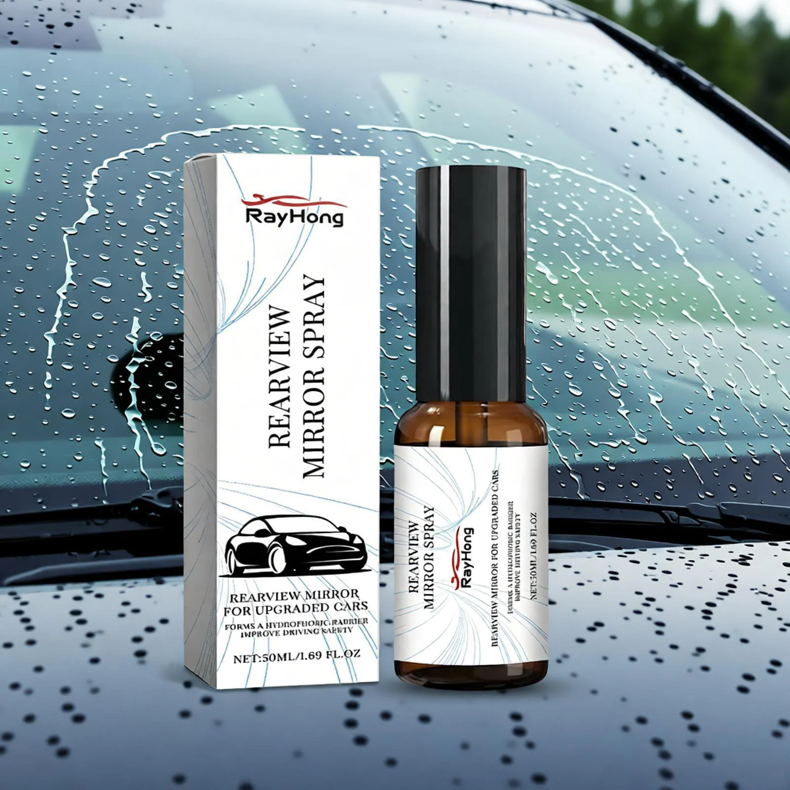Car Glass Water Repellent Spray Hydrophobic Treatment Window Rearview Mirror Waterproof Rainproof Auto Anti-Rain Coating Agent