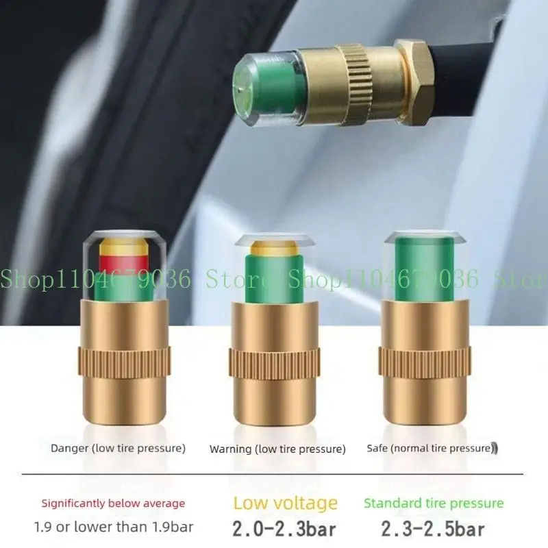 652F Pack of 8 Tire Pressure Monitor Valves Stem Cap Offering Alerts Feature Suitable for New Driver Safety