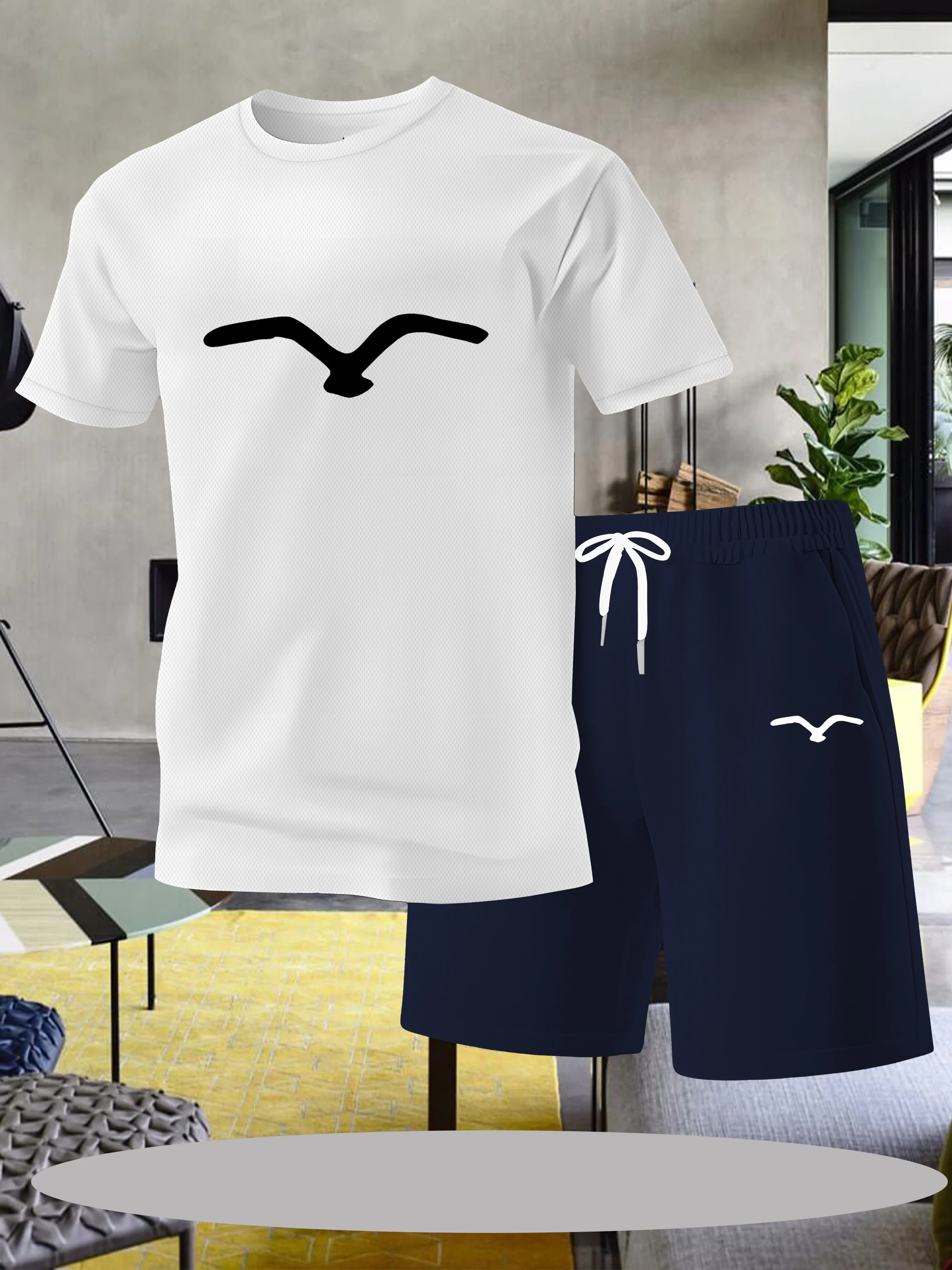 

Men's Summer Fashion Breathable Printed Logo Casual Set