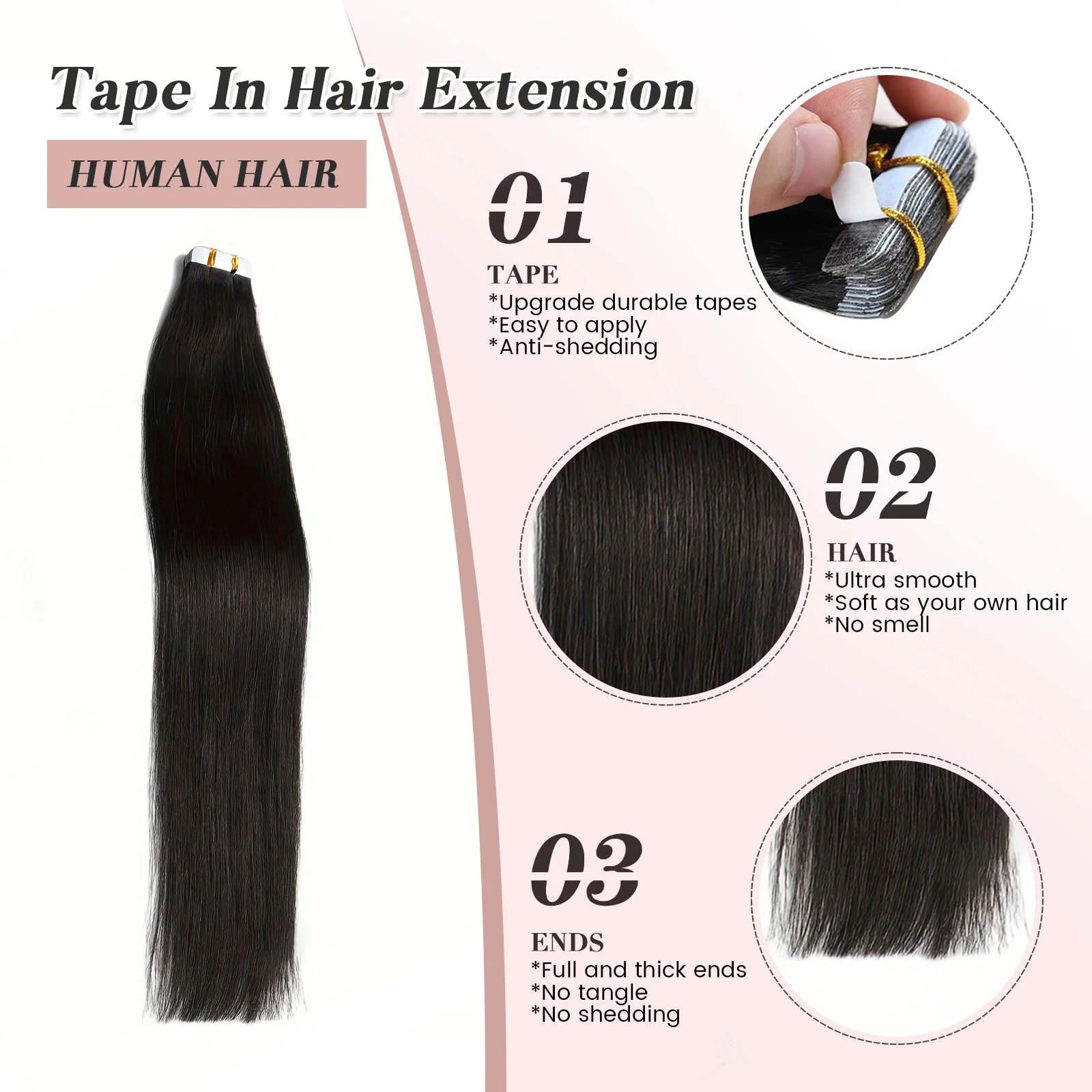 Tape in Hair Extensions Virgin Human Hair Straight High Quality 12 Months Hair Tape Ins Seamless PU Skin Weft Tape Ins for Salon