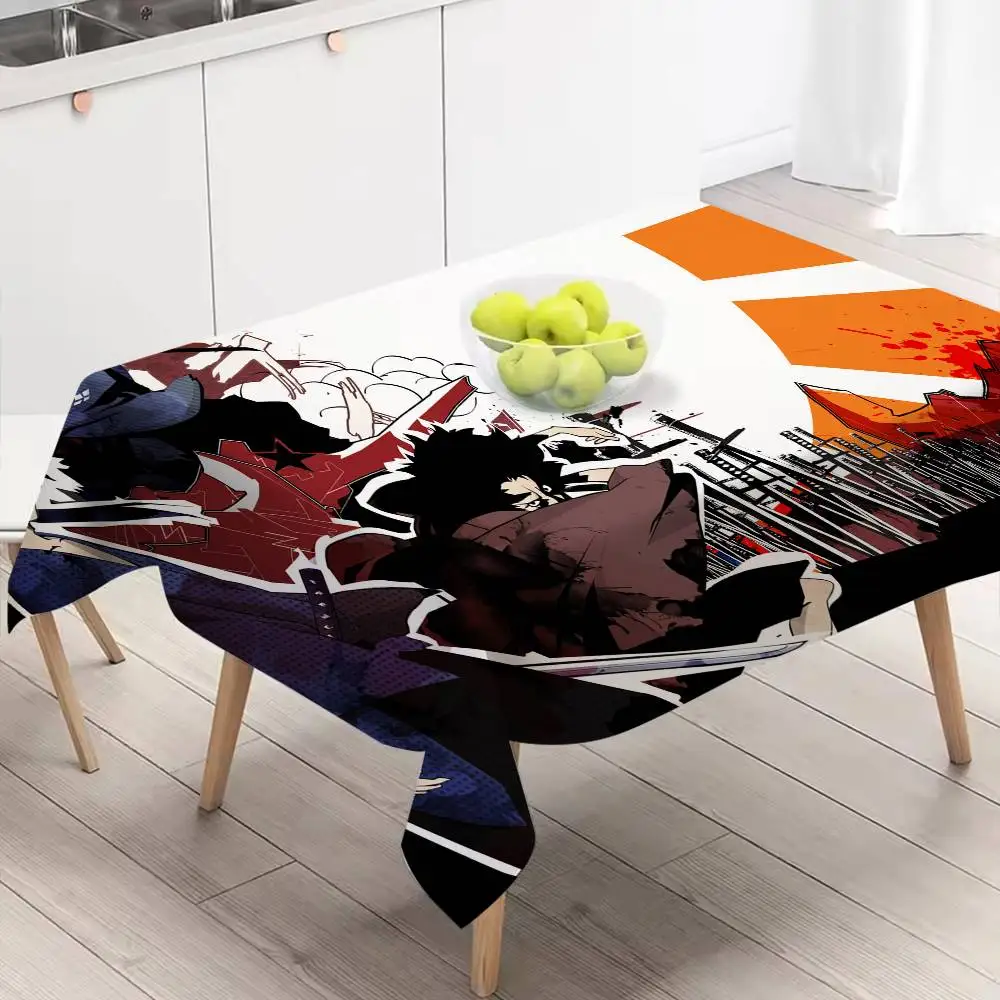 Mantel de mesa de Anime S-Samurai Champloo, mantel de cumpleaños, suministros para fiestas, vajilla para fiestas