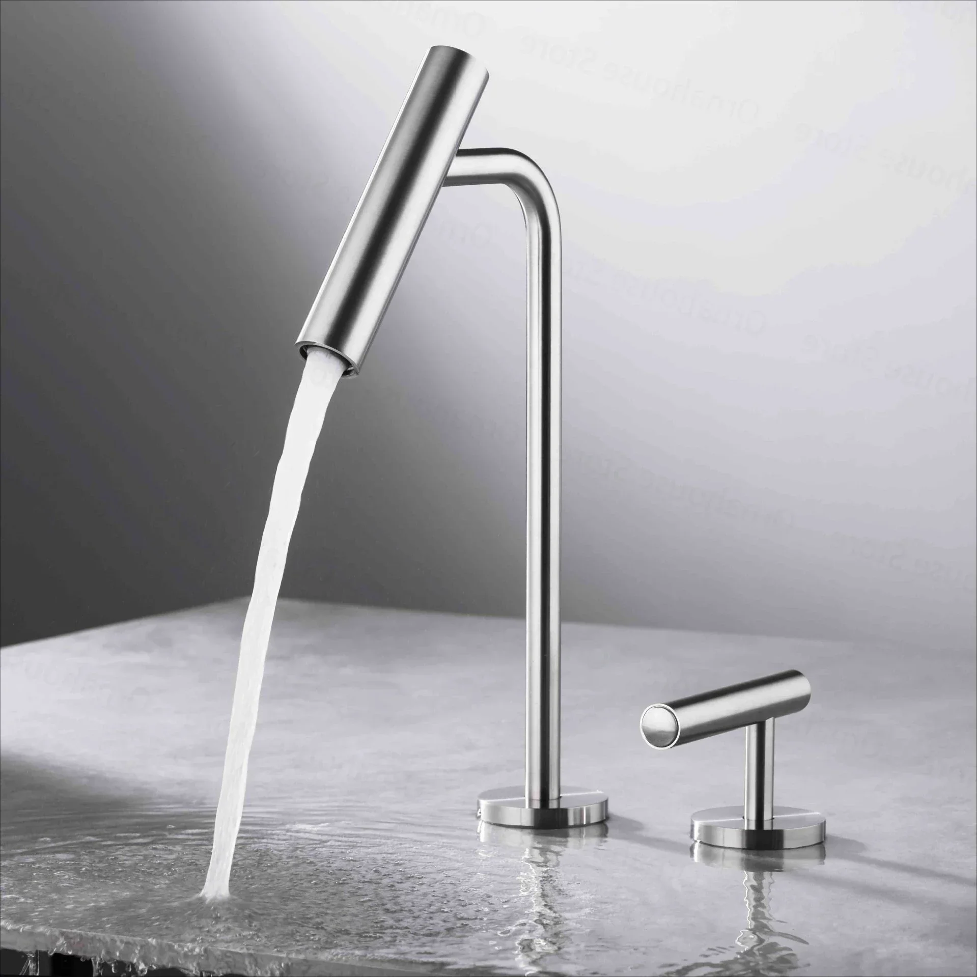 Modern Minimalist All-Copper Split Washbasin Faucet with Single Handle for Hot And Cold Water 2-Hole Installation High Quality B