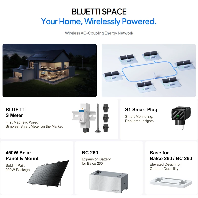 LFP Stackable Design Passive Cooling 30dB 50dB Quiet Balcony Solar Power Plant Kit Balco 260 500 Series 2.56kWh 5.02kWh