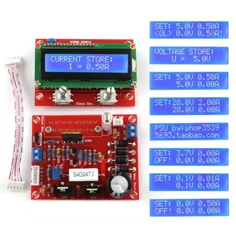 0-28V 0.01-2A Adjustable DC Regulated Power Supply DIY Kit LCD Display Regulated Power KitShort-circuit/Current-limit Protection