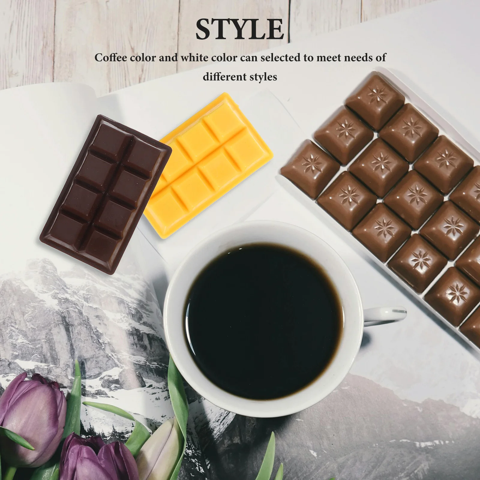 

4 Pcs Simulated Chocolate Ornaments Resin Material Vivid Color Photo Props Party Wedding Display Restaurant Decoration