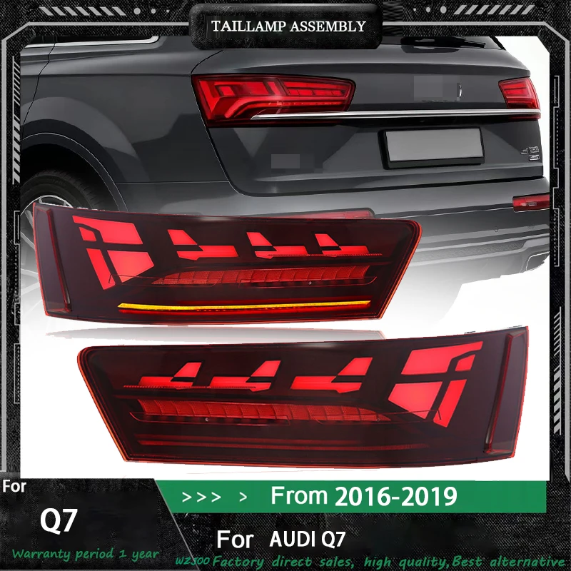 

Car Accessories For Audi Q7 2016-2019 Modifying 2025 Style LED Tail Light Turn Signal Reversing Warning Brake Taillight Assembly