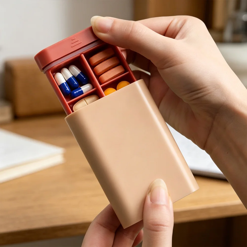 Travel Portable Medicine Storage Box 6 Compartments Mini Pill Case Waterproof Vitamin Organizer