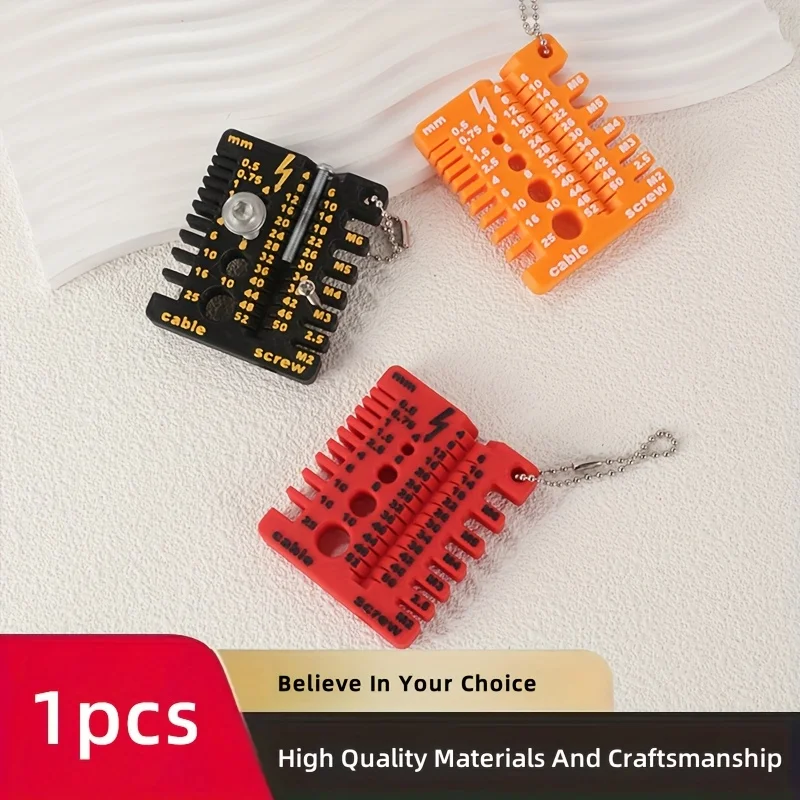 أداة قياس الأسلاك والبرغي، مسطرة قياسية على الوجهين، مسطرة متعددة الوظائف مدمجة ومحمولة وخفيفة الوزن #1