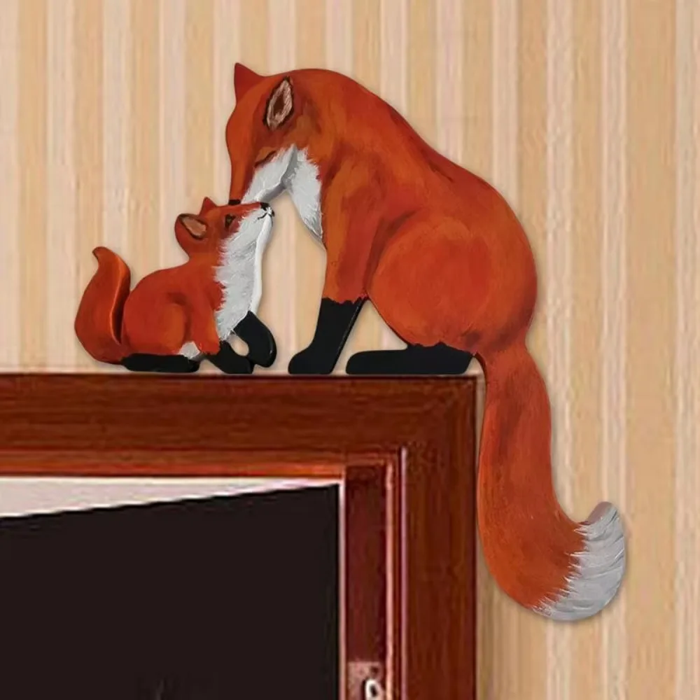 Affascinanti ornamenti per soglia di animali Sicurezza artigianale Porta ad angolo Ornamenti appesi Artigianato in legno Statua a forma di animale Decorazioni per la casa