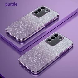 For Vivo v27 Pro Case Vivo V27 Phone Case Vivo V27e V27 pro Cover Luxury Gradient Glitter Plating Silicone Back Cover Funda
